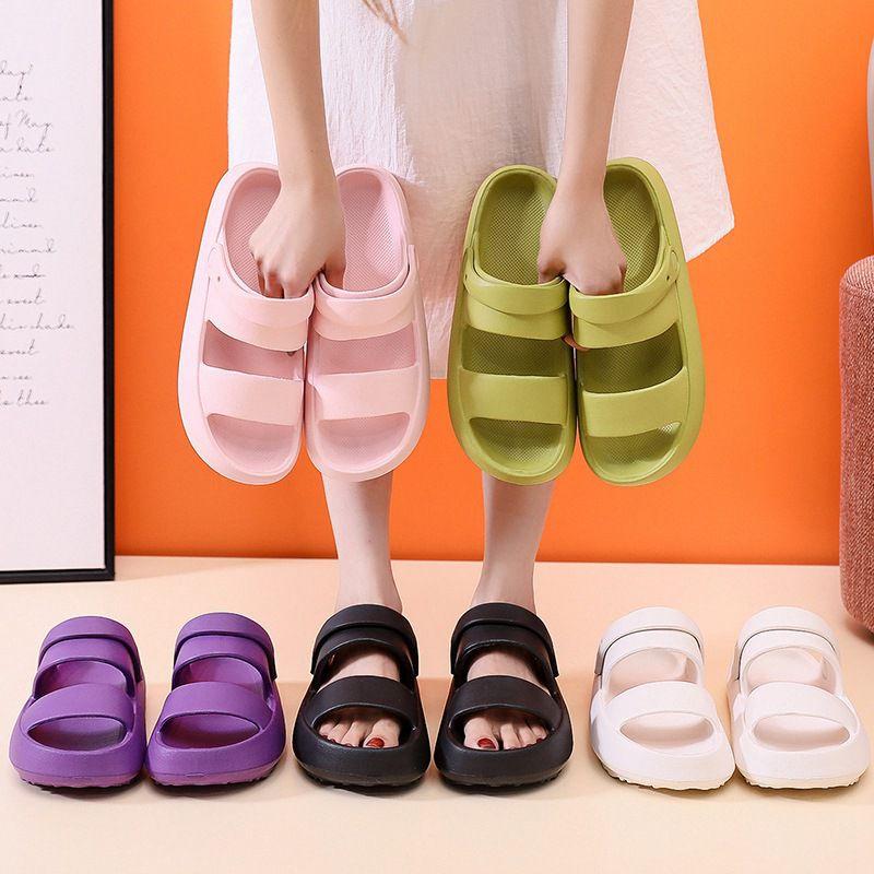 Cute And Comfortable Thick Sole Slippers For Women In Pink Purple Light Green Beige Black And Dark Blue