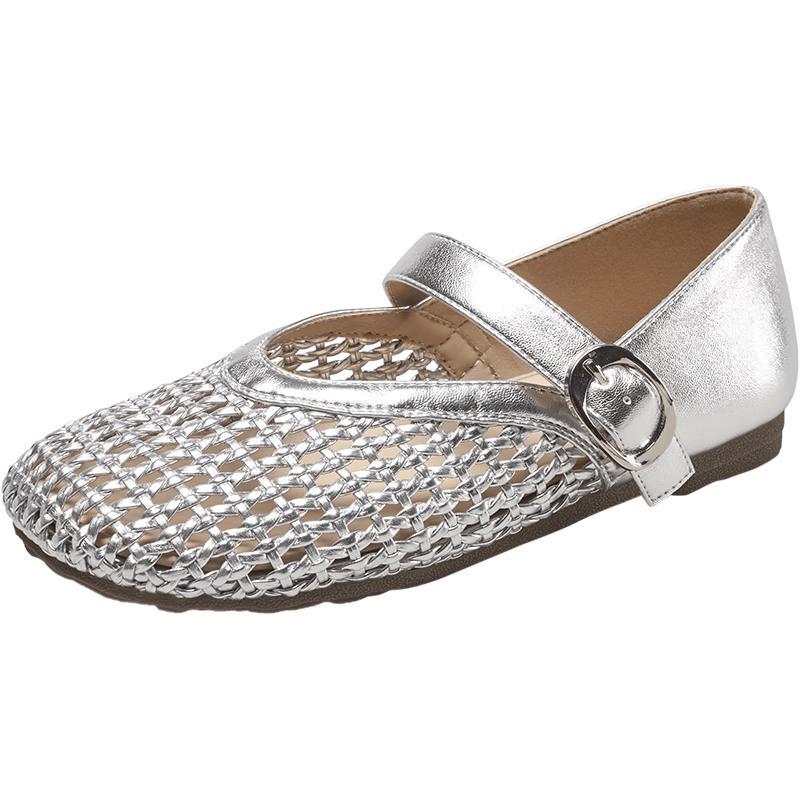 YIERKANG Women s Woven Breathable Mary Jane Flats 38