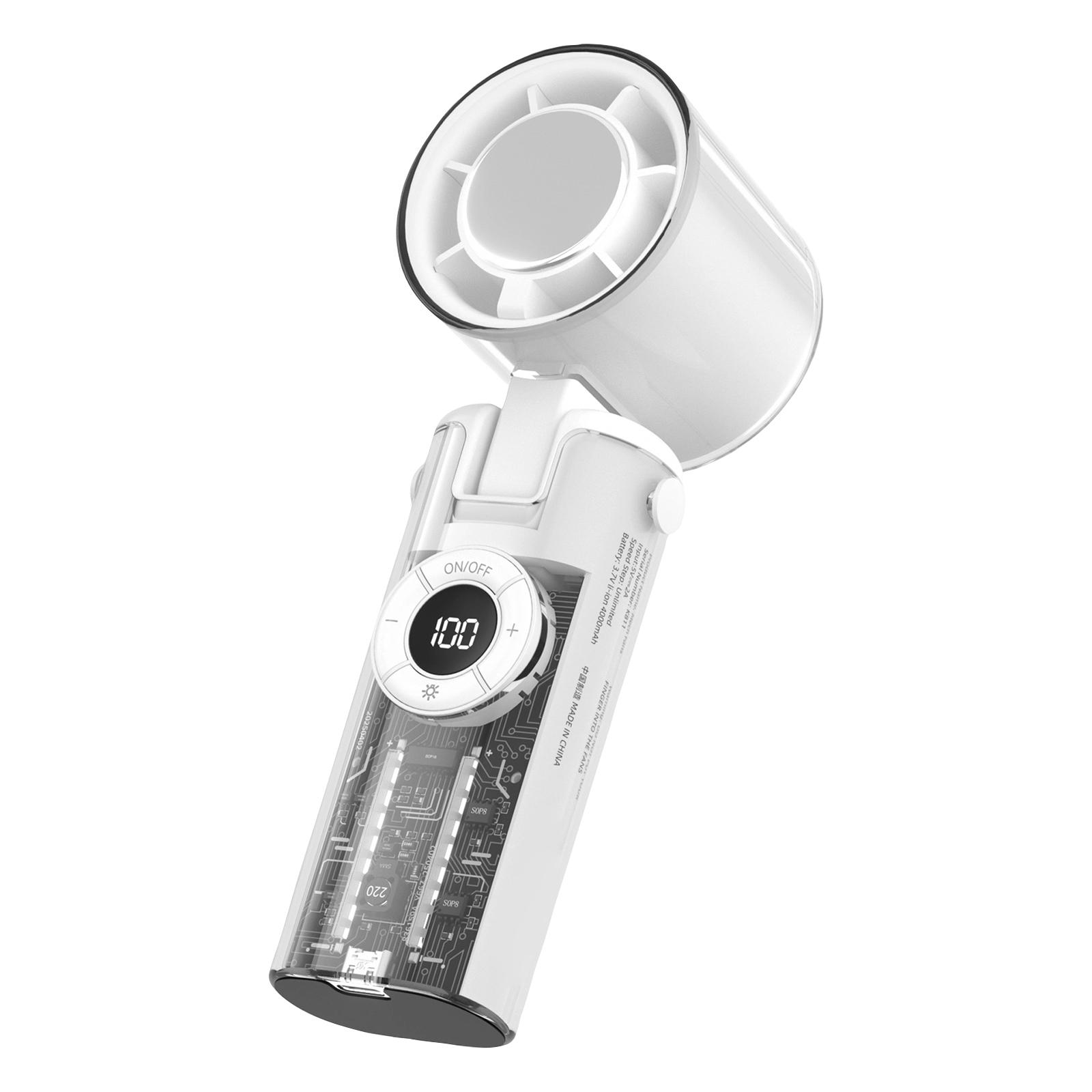 

Portable Conditioner Fan With Function, 4000mAh Rechargeable Battery, Transparent Mechanical Fan Design, And Comes With A Lightweight Lanyard. One Size белый
