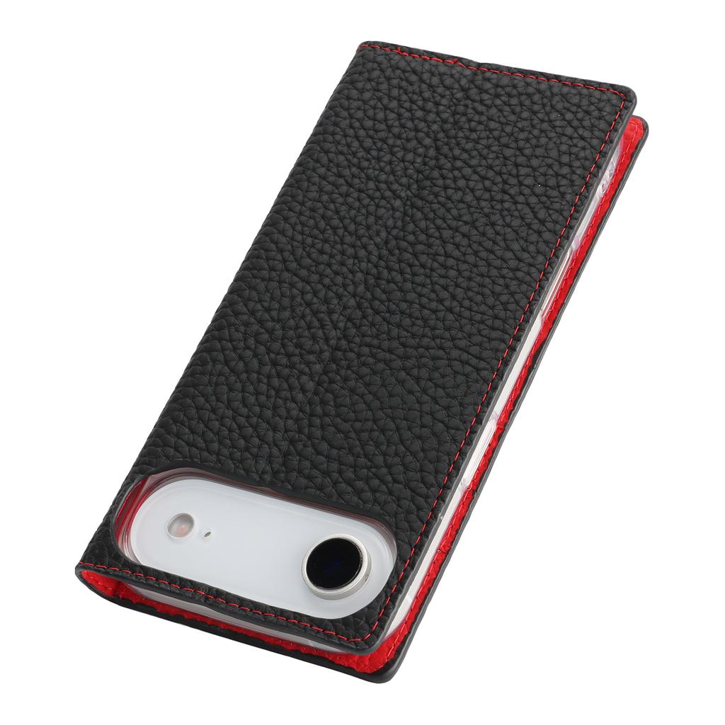 For iPhone Air Wallet Case Genuine Cow Leather Phone Cover Litchi Texture