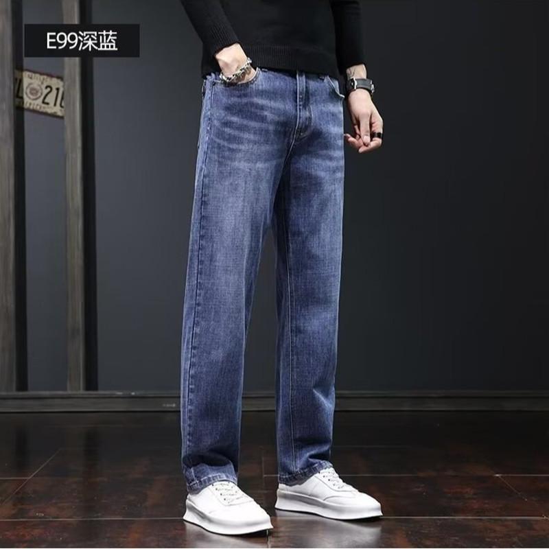 Autumn and winter new long pants men's autumn and winter jeans men's fleece thickened straight pants casual men's pants