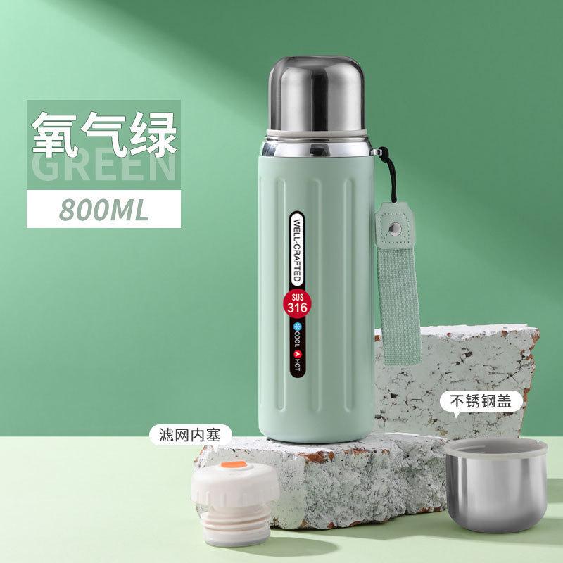 Roman column thermos cup stainless steel tea separation large capacity thermal insulation kettle retro girls water cup