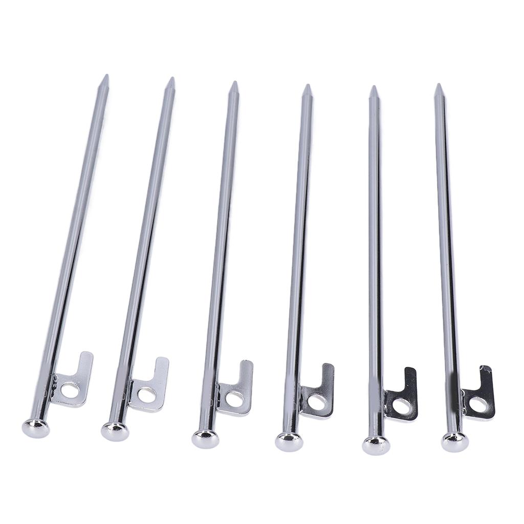 6Pcs Tent Stakes Pegs Anti Dropping Good Fixability Flat Head Design Easy To Use Outdoor Camping Tent Pegs for Hiking