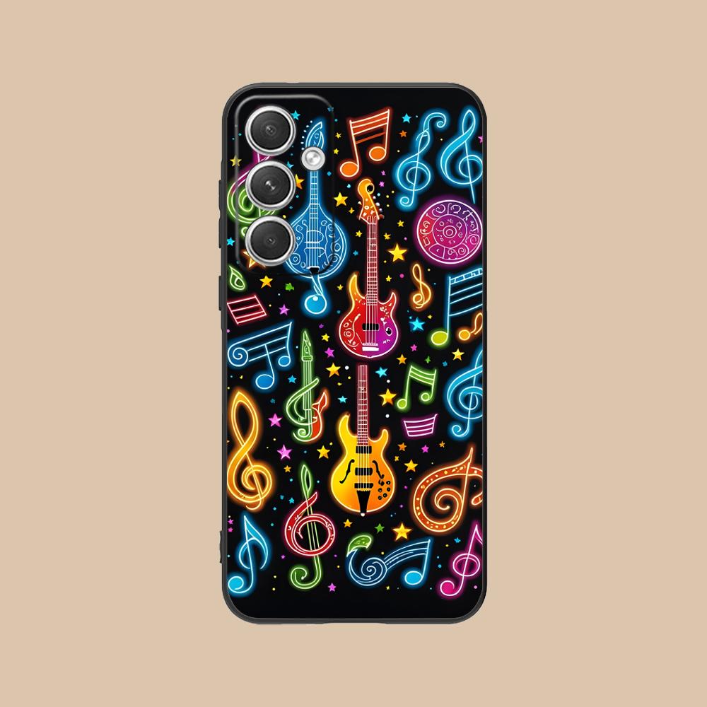 Musical Note Staff Mobile Phone Case for Samsung Galaxy S26 S25 S24 S23 S22 S21 S20 Note20 Plus FE Ultra Colorful Cover Cover