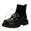 Children Socks Leather Boots Platform Slip On Girls Princess Non-slip Thick Bottom Kids Shoes