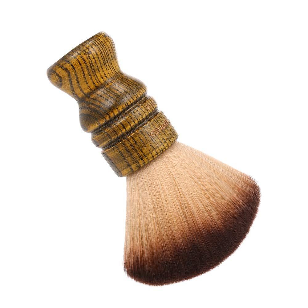 Wooden Handle Neck Duster Brush Nylon Hair Professional Neck Brush Haircut Shaving