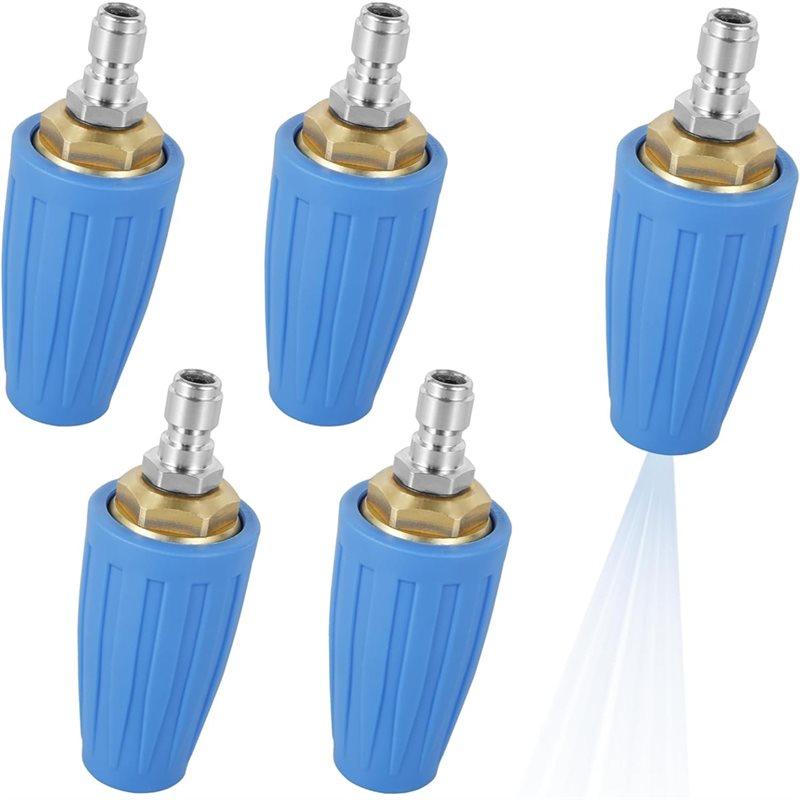 A25F-For Yard Suitable 1Set/5PCS High-Pressure Cleaning Turbine Nozzle, 360° Rotation 1/4" Quick Connect Cleaning Head