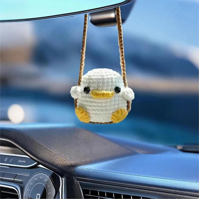 Design Anatra Rana Animale Uncinetto Carino Ciondolo Interno Auto Decorazione Specchietto Retrovisore Unica Regalo