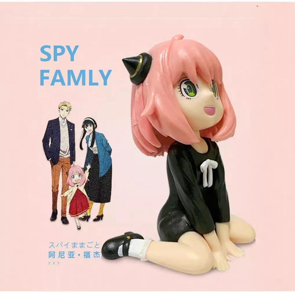 9CM Anime Spy × Family Anya Forger Figure Noodle Stopper Figure Model Toy Doll Aciton Figure PVC Desktop Car Decorations