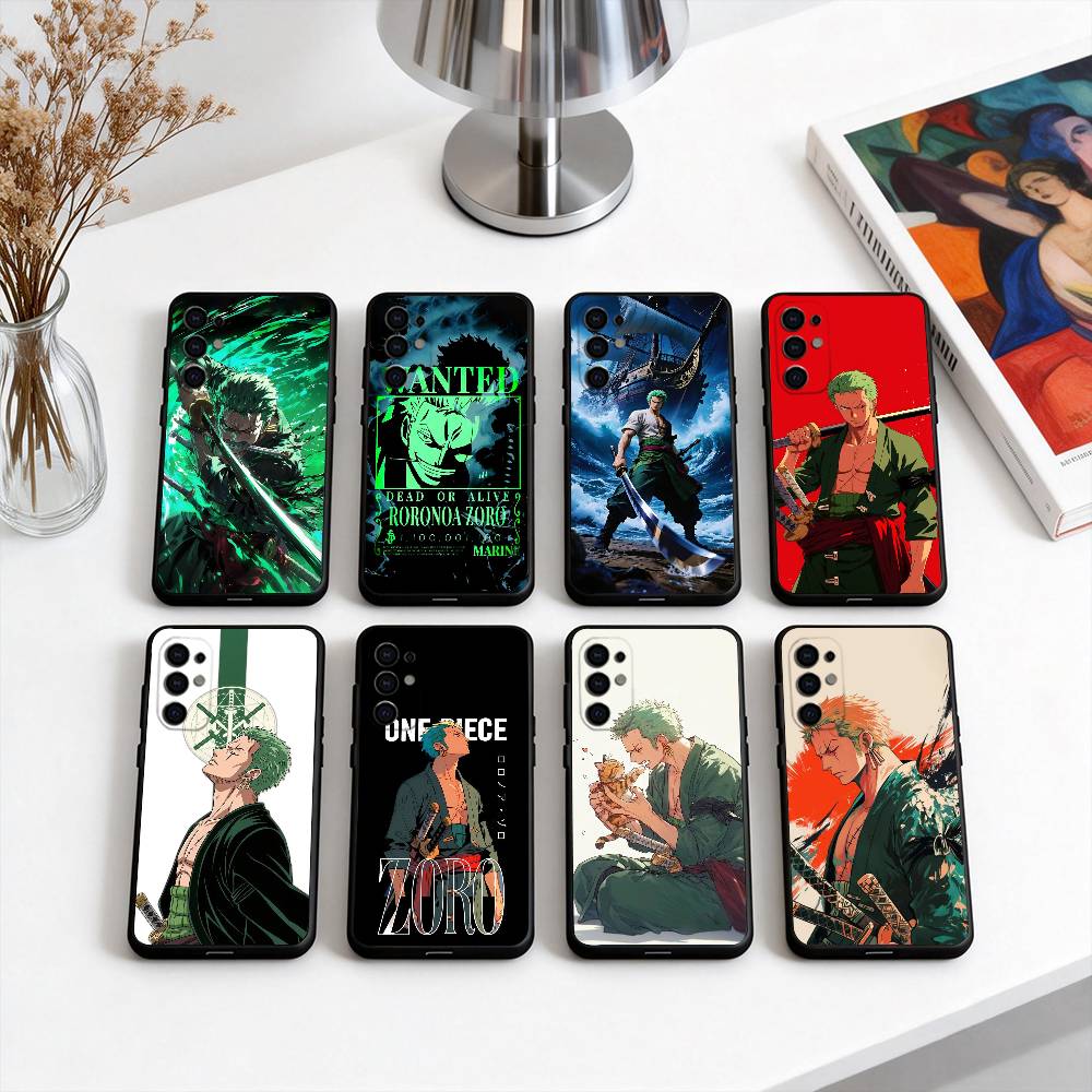 COOL O-one P-Pieces Z-Zoro-ES Phone Case For Samsung S25,S24,S21,S22,S23,S30,Ultra,S20,Plus,Fe,Soft Silicone Black Cover