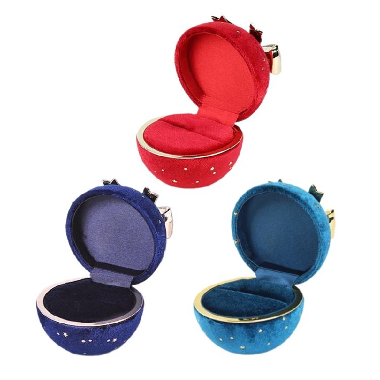Stylish Round Rings Presentation Holder Round Bowknot Embellished Rings Case Soft Liner Rings Jewelry Display Holder Box