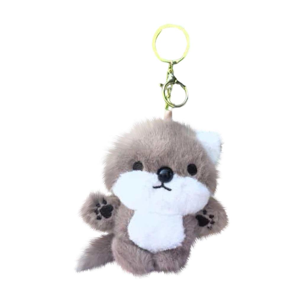Plush Animal Keychain Soft Stuffed Toy Pendant Cute Small Doll Accessory for Bags and Keys with Durable Metal Ring and Clip Attachment