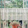 European-style kitchen partition curtain printed with white lace window curtain alcove short curtain