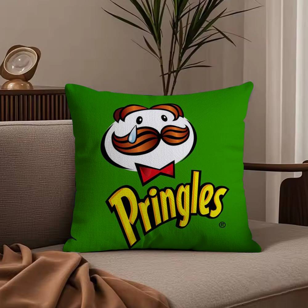 Bearded P-Pringles Pillow Case Anti-dustmite Pillowcase Invisible zipper silky short plush Sofa cushion cover