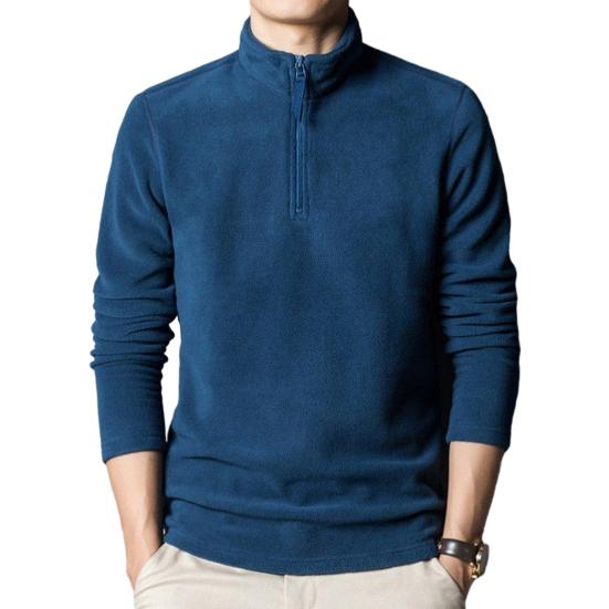 Sweatshirt Zipper Stand Collar Long Sleeve Thick Polar Fleece Solid Color Long Sleeve Neck Protection
