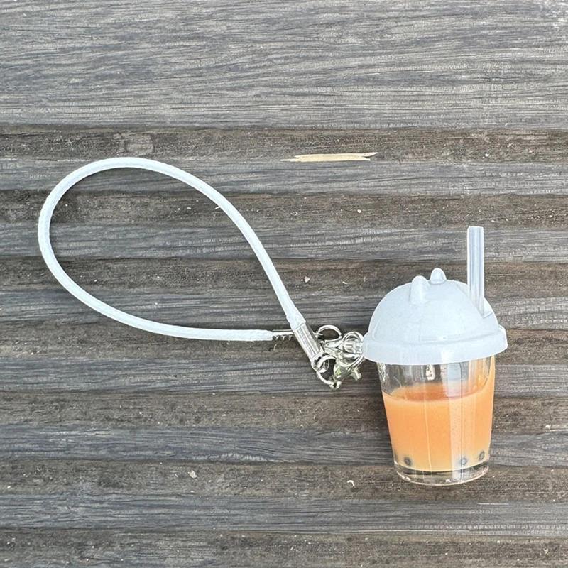 Food-themed pendants suitable for 17cm dolls, DIY plush doll accessories, cute cartoon realistic model bubble tea cups.