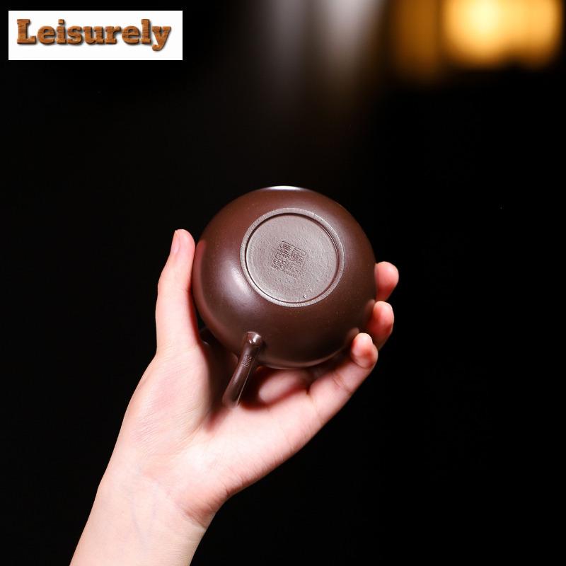 120ml Creative Yixing Purple Clay Teapots Handmade Eggplant Pot Raw Ore Purple Zhu Mud Kettle Zisha Tea Set Drinkware Supplies