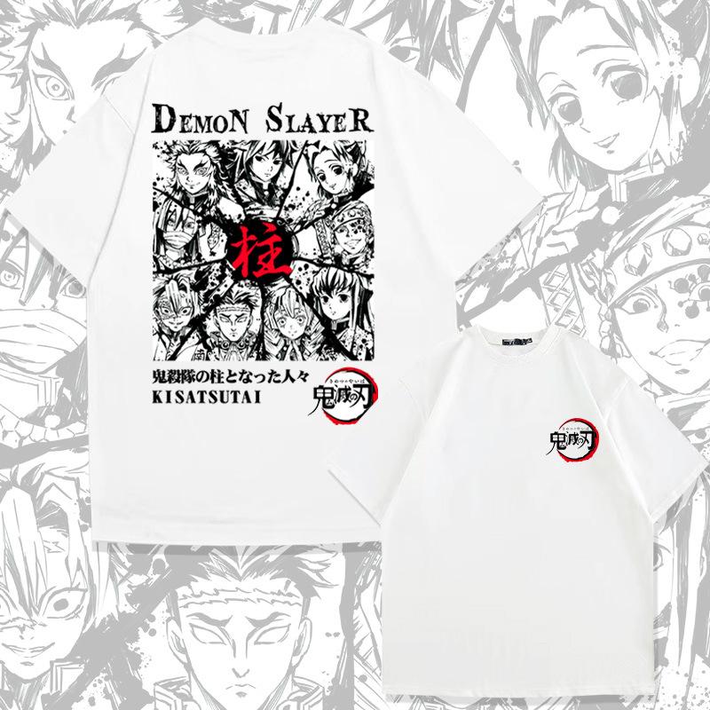 Demon Slayer Animation Derivatives Kamado Tanjirou Tshirt Printing Mens 2025 Summer Fashion Casual Oversized Streetwear