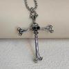 Men's Skull Pendant Necklace Personality Unique Design Cross Punk Choker Chain