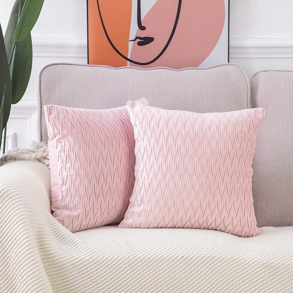 Kissenbezug für Sofa im leichten Luxusstil, einfarbig, nordisch, Ins-Kissenbezug, Samt, plissiert, gestreiftes Kissen