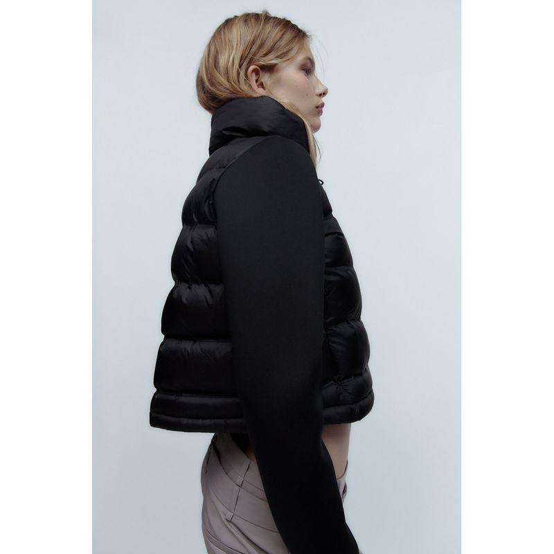 Za Fall and Winter New Arrival Women's Short Stand-up Collar Cotton-Padded Clothes Black Panel Cotton Jacket Outwear 3427809