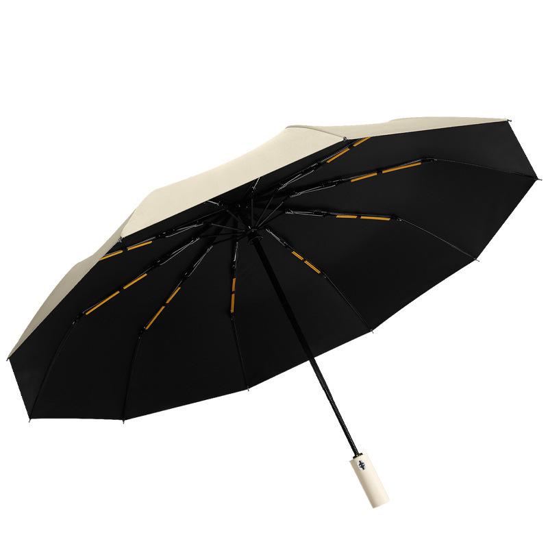 24-Rib Automatic Folding Umbrella: Dual-Use Parasol for Sun & Rain, UV Protection, Customizable for Advertising