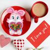 Valentine's Day Candy Cards for Kids Cartoon Greeting Card with Plastic Dome DIY Treat Holder for Classroom Gifts Exchange Party Favors