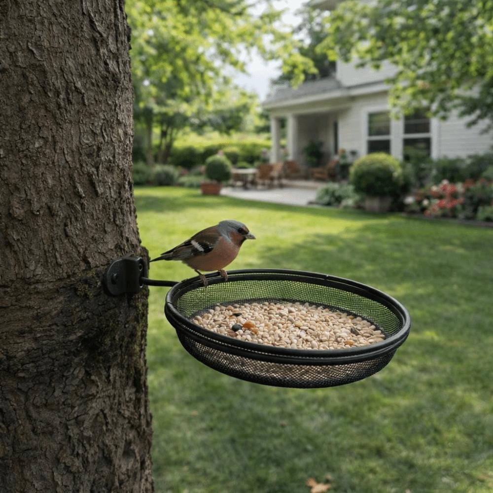 Wall Mounted Bird Feeding Tray Large Capacity Wild Bird Feeder Outdoor Bird Feeder  Wall Hanging