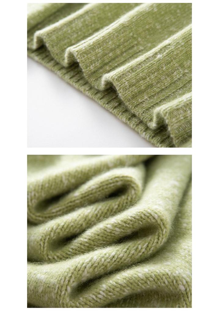 Women's Retro Loose Fit Cashmere Sweater - Plus Size Round Neck Pullover for Autumn/Winter