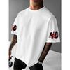 European sizes Print 'NEVER GIVE UP!' T-Shirt, Men'S Round Neck T-Shirt, Loose Fit, Short Sleeves - Perfect Casual Wear for Summer