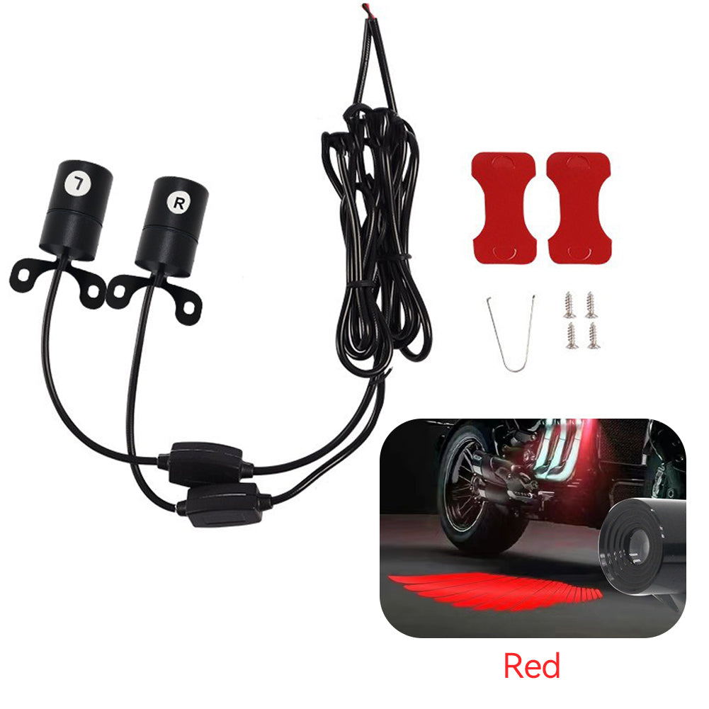 1Pair Motorcycle LED Welcome Light Angel Wings Style Projection Lights For Motorcycle Modified Decorative Lamps Wing Lights