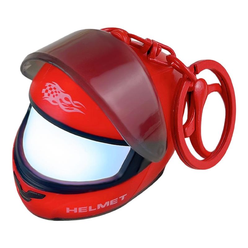 Luminous Helmet Keychain: Trendy Bag Pendant & Mini Night Light Motorcycle Gift