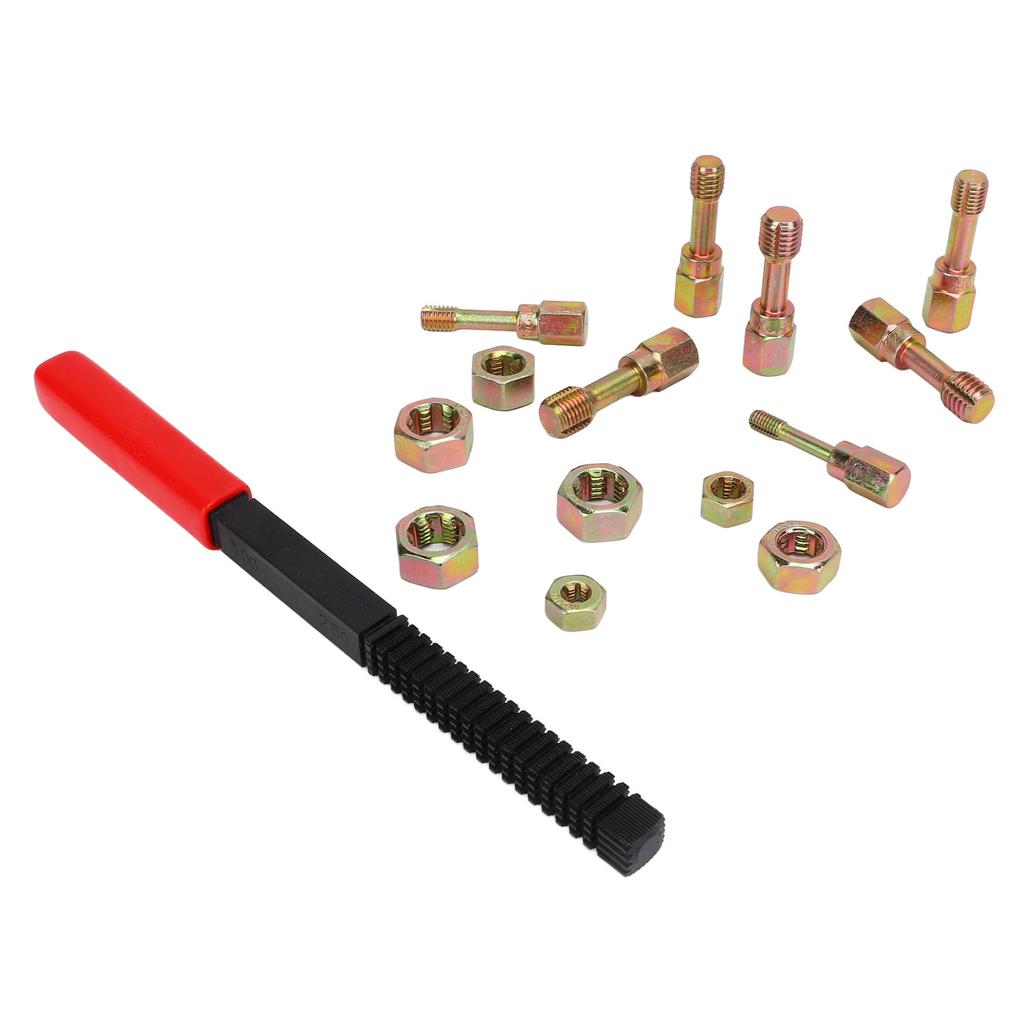 15pcs Metric Thread Chaser Set Carbon Steel Rethreading Tap Die Tool Kit Rethread Repair Tool