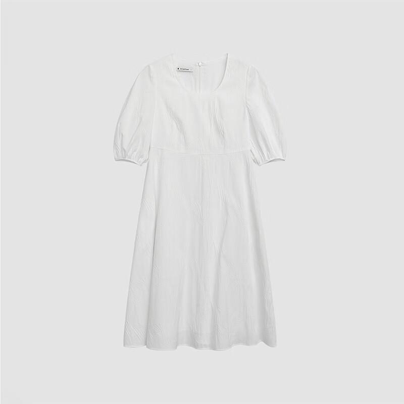 Women's Elegant Round Neck Short-Sleeve A-Line Midi Dress