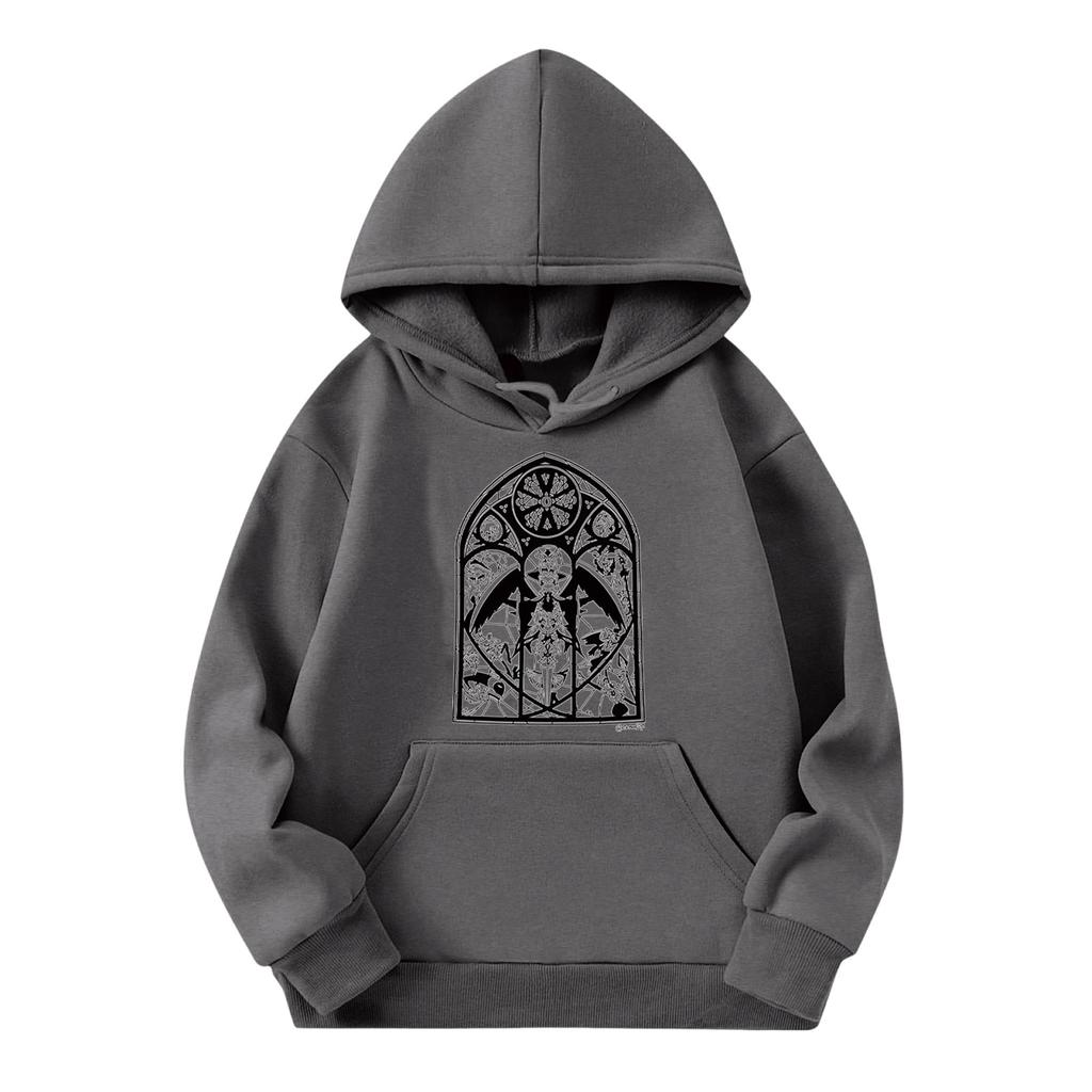 Barne Mote Lett Langermet Genser Med Lommer Trykk Hettegenser