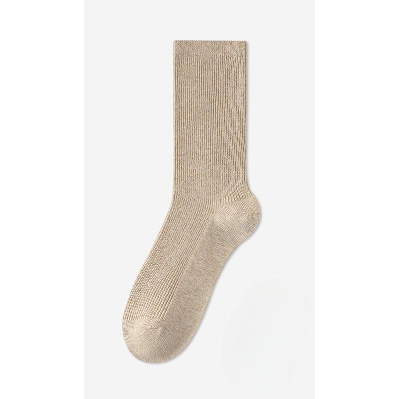 Pure Cotton Socks, Women's Spring and Autumn Mid-calf Socks, Breathable, Sweat-absorbing, Odor-proof Socks, Anti-pilling Pile Socks