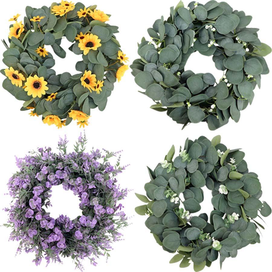 Simulation Eucalyptus Leaf Wreath Diy Material Package Living Room Home Decoration College Entrance Examination Graduation Shooting Props