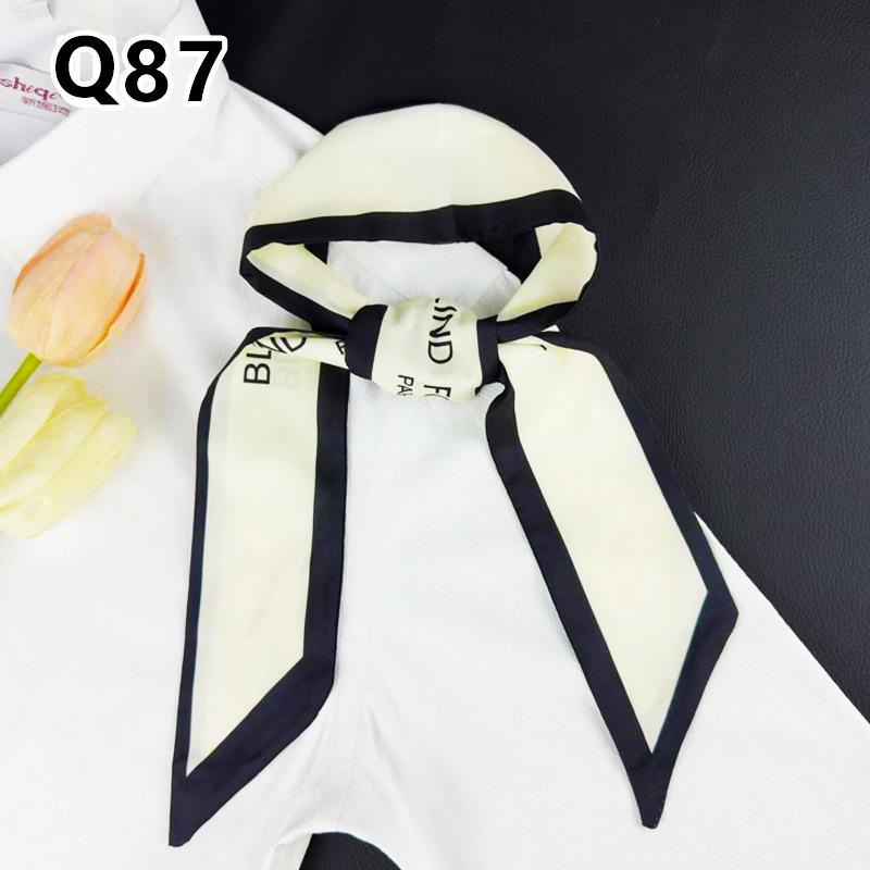 New Long Versatile Silk Scarf Tied Hair Band Bow Letter Floral Streamer Tied Bag Gift Small Silk Scarf