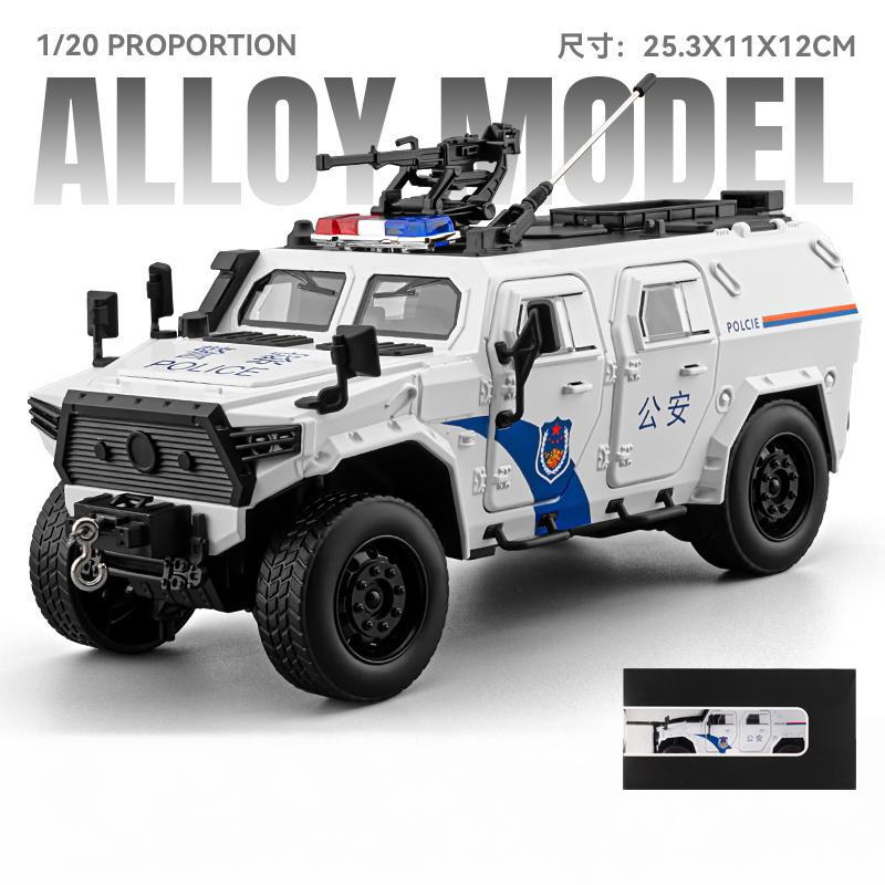 1:20 Polizei tapferer Krieger Militär Offroad-Fahrzeuge Legierung Metall Druckguss Modellauto Kinderspielzeugauto Miniaturfahrzeuge Feiertag