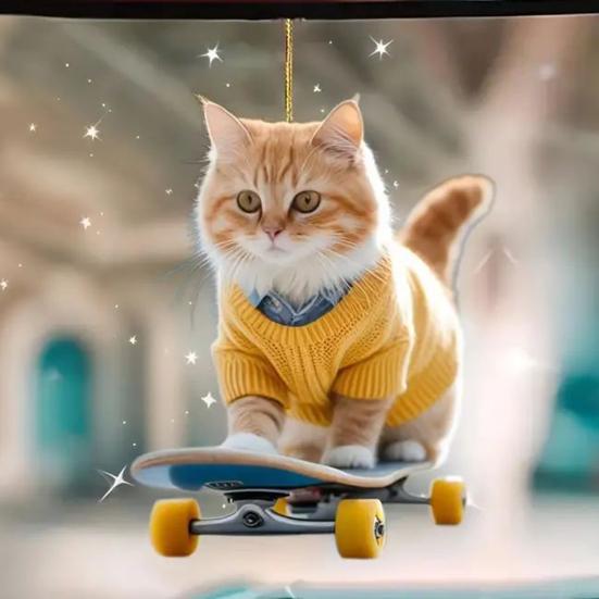 

Акриловый кулон Yousheng Cat, украшение, подвесной аксессуар со шнурком, легко подвешивается, очаровательный внешний вид, подвеска для зеркала и окна B