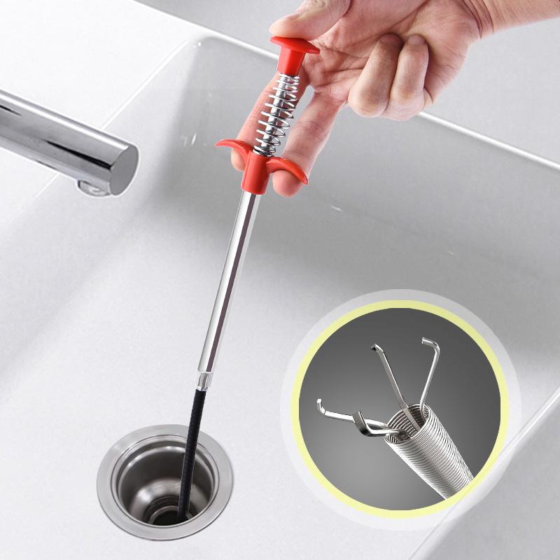 1/3PC 60/90/160cm Multifunctional Spring Pipe Dredge Tool With Grapple Hook Sewer Dredge Pipeline Toilet Kitchen Cleaning Tools