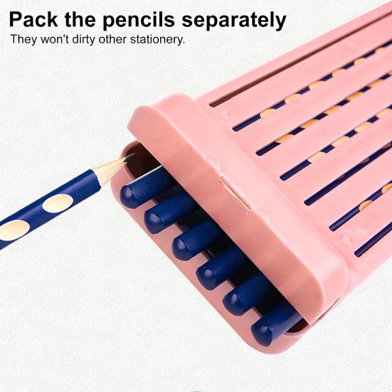 Portable Pencil Case with Magnetic Lock 7 Compartments Multifunctional Waterproof Pen Box for Students Kids School Supplies with Pencils Eraser Rulers
