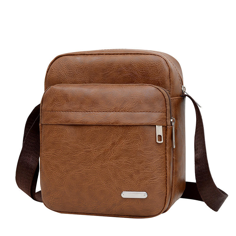 Men's Retro Crossbody Shoulder Bag Large Capacity Lightweight Business Messenger Bag for Travel Trip