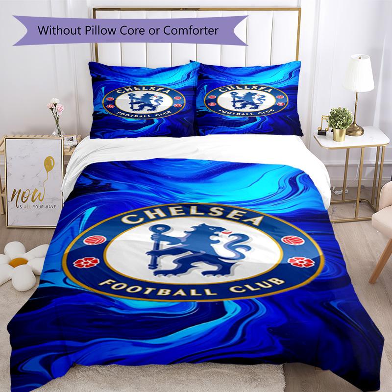 Chelsea FC Fußballspieler Bettwäsche-Set Design für Wohnzimmer Maschinenwaschbar Weihnachtsgeschenk