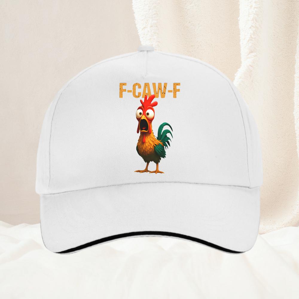 Funny Summer F Caw F Chicken Harajuku New Baseball Cap Unisexs Humor Chicken Aesthetic Casual Visors Hat