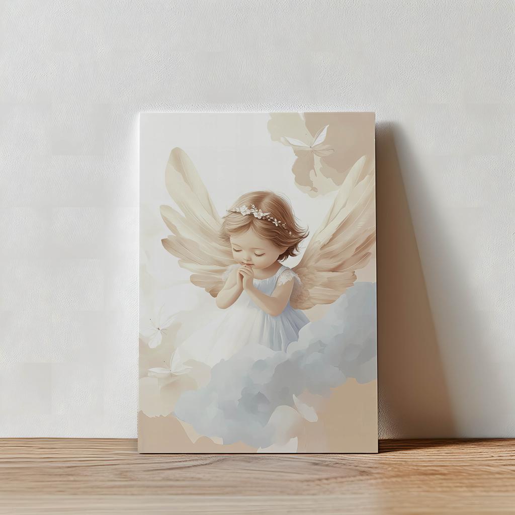Angel In the Clouds Poster Angel In the Clouds Poster, 30X40 Cm, Dark Brown Wooden Frame, 230 Gsm Matte Paper