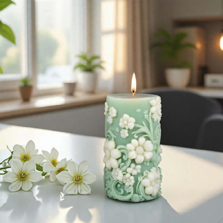 Floral Cake Candle Silicone Mould Multifunctional Kitchen Craft Tool Spring Decoration for Creators
