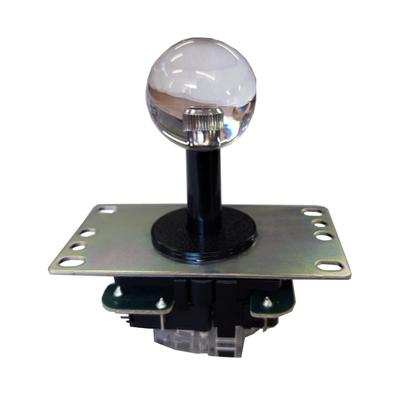 SANWA Ηλεκτρονικός Μοχλός Joystick PCB με Κάλυμμα Άξονα Οδηγός 8 Κατευθύνσεων Εναλλάξιμος 4 Κατευθύνσεων Διαφανές Λευκό JLF-TP-8YT-SK-CW
