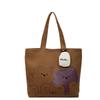 Casual Large-capacity Bag Women's Summer New Cartoon Bear Canvas Bag College Students Commute To Class Shoulder Tote Bag