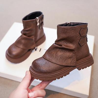 Zapatos Botas para Niña Fondo Grueso Botas de Moda Princesa Primavera Otoño Fondo Grueso Botines Casuales para Niños Punta Redonda